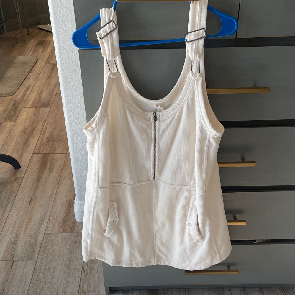 Free People Cream Sleeveless Tank Top
